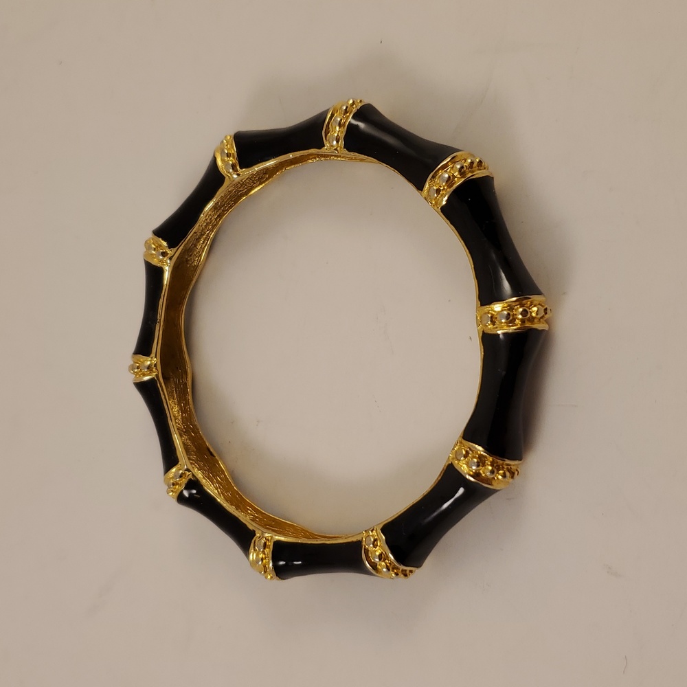 Kenneth Jay Lane set of 2 Bamboo-Inspired Bangles - Picture 2 of 4